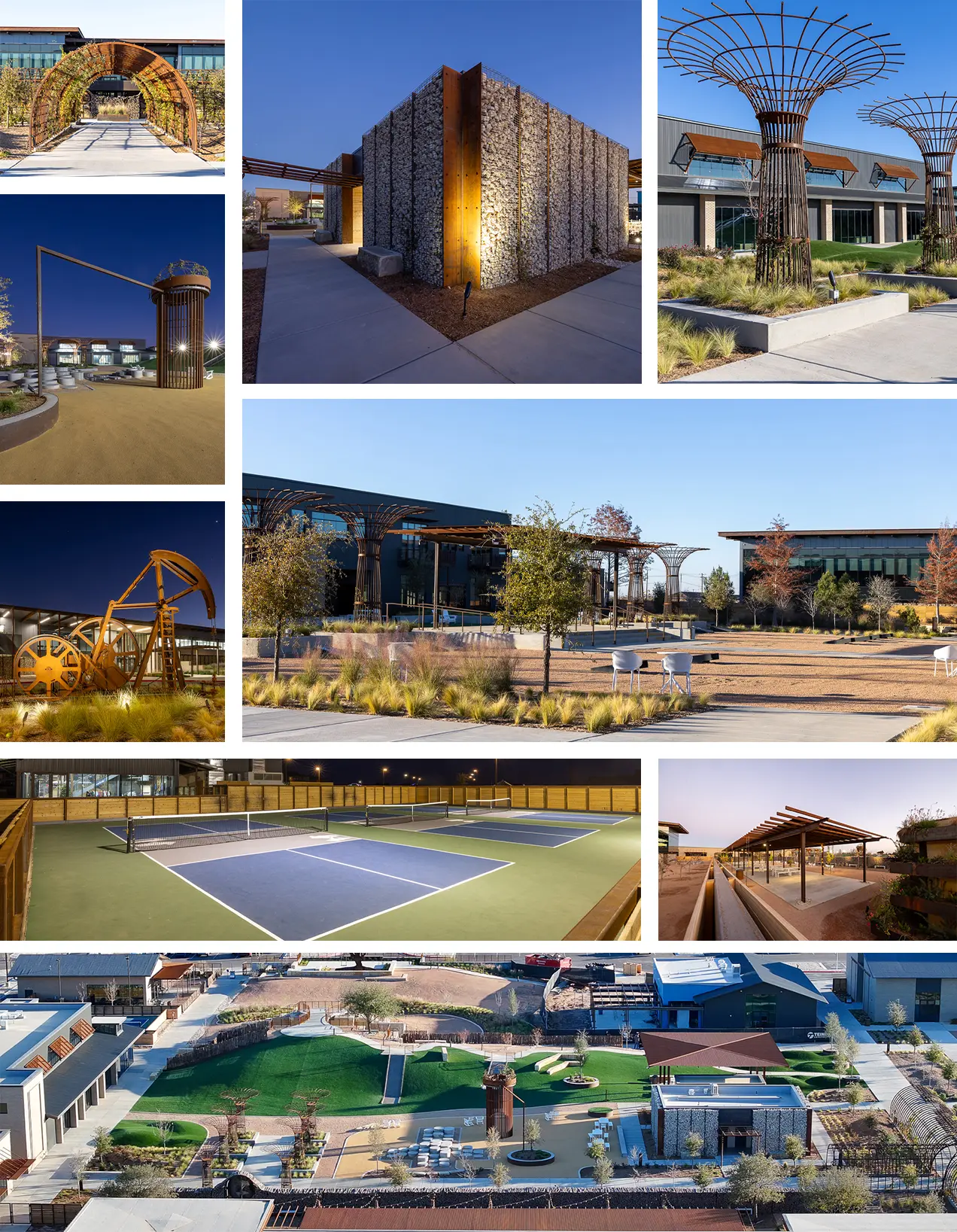 several pictures of summit center gardens